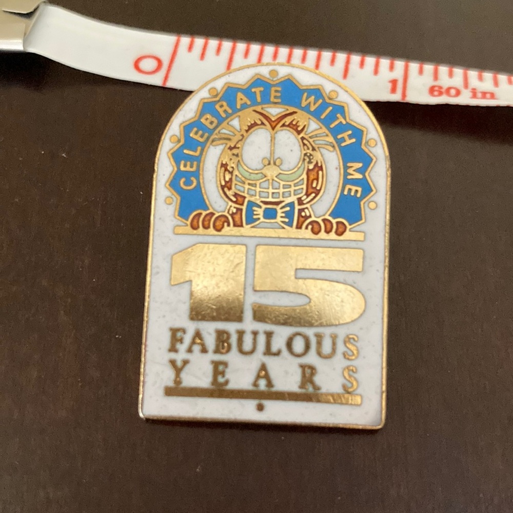 $2/15, 3/$20 Garfield pin 15 year anniversary